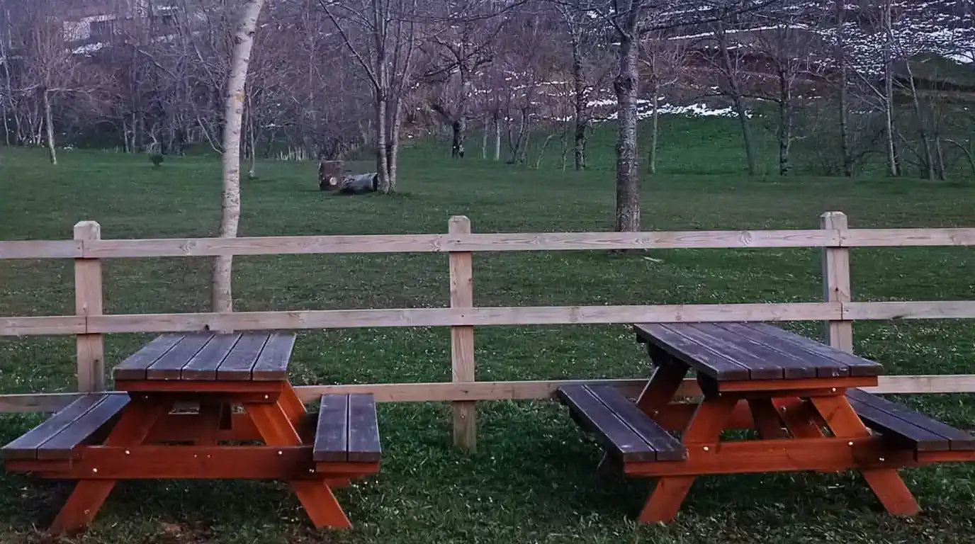 Camping Lagos de Somiedo Mesas pícnic
